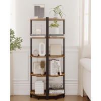 Hzuaneri Corner Shelf Stand Corner Bookshelf Storage Standing Shelf Unit With Metal Frame Plant Stand Corner Bookcase For Li