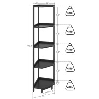 Hzuaneri Corner Shelf Stand Corner Bookshelf Storage Standing Shelf Unit With Metal Frame Plant Stand Corner Bookcase For Li