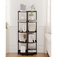 Hzuaneri Corner Shelf Stand Corner Bookshelf Storage Standing Shelf Unit With Metal Frame Plant Stand Corner Bookcase For Li