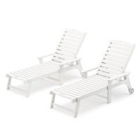 Lue Bona Outdoor Chaise Lounge Chairs Set Of 2 Hdps Material 3Year Warranty Patio Lounge Chair With Adjustable Backrest Res