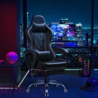 Shahoo Gaming Chair With Footrest And Massage Fuction Lumbar Support 360Swivel And Height Adjustable Seat With Headrest For Off