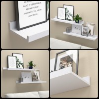 Boswillon 24 Inches Long Floating Shelves Wall Mounted 2 Set Modern White Wall Shelf For Bedroom Nursery Book Shelf With Lip