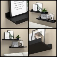 Boswillon 24 Inches Long Floating Shelves Wall Mounted 2 Set Modern Black Wall Shelf For Bedroom Nursery Book Shelf With Lip