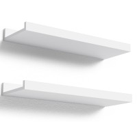 Boswillon Floating Shelves Wall Mounted Set Of 2 Modern White Shelves For Bedroom Nursery Shelves With Lip Display Picture Le