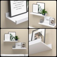 Boswillon Floating Shelves Wall Mounted Set Of 2 Modern White Shelves For Bedroom Nursery Shelves With Lip Display Picture Le