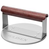 Hulisen Burger Smasher Stainless Steel Smashed Burger Press 6 Inch Hamburger Press For Griddle Heavyduty Grill Press With Wo