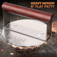 Hulisen Burger Smasher Stainless Steel Smashed Burger Press 6 Inch Hamburger Press For Griddle Heavyduty Grill Press With Wo