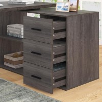 Hsh L Shaped Computer Desk With Drawers L Shaped Desk With Storage Cabinet Shelves Large Reversible Corner Executive Home Offi