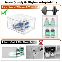 Cakraie 10 Pack Thicken Shoe Organizer Stackable Upgraded Sturdy Shoe Storage Box With Magnetic Door Shoe Containers For Sneaker