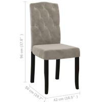 vidaXL 2 x Dining Chairs Seat Furniture Furniture Office Living Room Kitchen Desk Modern Relaxation Velvet Light Grey