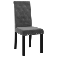 Bussandri Exclusive - Dining Chairs 2 Pcs Velvet Dark Grey