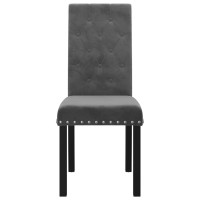 Bussandri Exclusive - Dining Chairs 2 Pcs Velvet Dark Grey