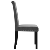 Bussandri Exclusive - Dining Chairs 2 Pcs Velvet Dark Grey