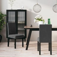 Bussandri Exclusive - Dining Chairs 2 Pcs Velvet Dark Grey