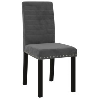 Bussandri Exclusive - Dining Chairs 2 Pcs Velvet Dark Grey