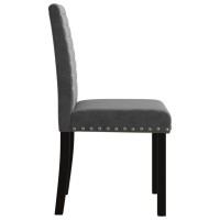 Bussandri Exclusive - Dining Chairs 2 Pcs Velvet Dark Grey