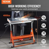 Vevor Welding Table 30X20 400Lbs Load Capacity Steel Welding Workbench Table On Wheels Folding Work Bench With Three 11