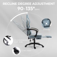 Dowinx Gaming Chair Breathable Fabric Computer Chair With Pocket Spring Cushion Comfortable Office Chair With Gel Pad And Stora