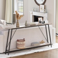 Yatiney 71 Console Table Narrow Entryway Table Extra Long Sofa Tables Industrial Hallway Table For Entryway 2Layer Consol