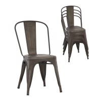 Nazhura Metal Dining Chair Farmhouse Tolix Style For Kitchen Dining Room Caf Restaurant Bistro Patio 18 Inch Stackable Wate