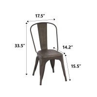 Nazhura Metal Dining Chair Farmhouse Tolix Style For Kitchen Dining Room Caf Restaurant Bistro Patio 18 Inch Stackable Wate