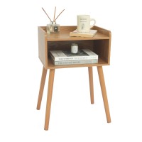 Maxsmeo Nightstand Mid Century Modern Side Table Bedroom With Storage Small End Bedside Table With Solid Wood Legs For Living