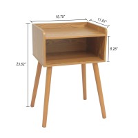 Maxsmeo Nightstand Mid Century Modern Side Table Bedroom With Storage Small End Bedside Table With Solid Wood Legs For Living