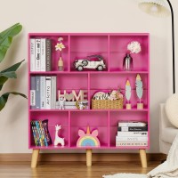 Leyaoyao Bookshelf 3 Tier Book Shelf With Legs Pink Modern Bookshelf Large Freestanding Open Modern Bookshelves Display Bookcase