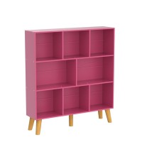 Leyaoyao Bookshelf 3 Tier Book Shelf With Legs Pink Modern Bookshelf Large Freestanding Open Modern Bookshelves Display Bookcase