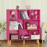 Leyaoyao Bookshelf 3 Tier Book Shelf With Legs Pink Modern Bookshelf Large Freestanding Open Modern Bookshelves Display Bookcase