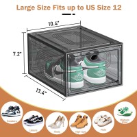 Cakraie 10 Pack Thicken Shoe Organizer Stackable Upgraded Sturdy Shoe Storage Box With Magnetic Door Shoe Containers For Sneaker