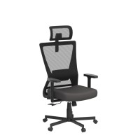 Dripex Ergonomic Office Chair, High Back Desk Chair, Mesh Computer Chair With Lumbar Support, Adjustable Headrest & 2D Armrest, 360 Swivel Task Chair, 90-135Tilt Function, Black