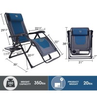 Timber Ridge Oversized Recliner Zero Gravity Chair Blue2 Pack