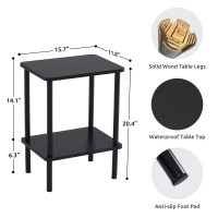 Apicizon 2 Tier End Table Boho Side Table With Storage Shelf Nightstand Bedside Table For Small Spaces Bedroom Living Room