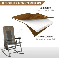 Timber Ridge Foldable Padded Rocking Chair Set Of 2 For Outdoor High Back And Heavy Duty Portable For Camping Patio Lawn Ga