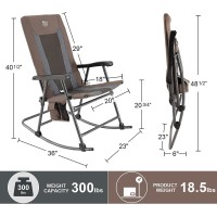 Timber Ridge Foldable Padded Rocking Chair Set Of 2 For Outdoor High Back And Heavy Duty Portable For Camping Patio Lawn Ga