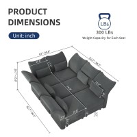 LLappuil Oversized Sleeper Sectional Sofa Couch, 89.5 6-Seater Bed Shaped Modular Sectional Sofa with Storage Chaise, High Back Recliner Velvet Couches, Anti-Scratch Grey