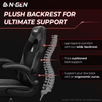 Ngen Video Gaming Computer Chair Ergonomic Office Chair Desk Chair With Lumbar Support Flip Up Arms Adjustable Height Swivel Pu