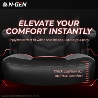 Ngen Video Gaming Computer Chair Ergonomic Office Chair Desk Chair With Lumbar Support Flip Up Arms Adjustable Height Swivel Pu