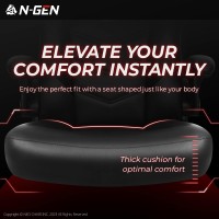 Ngen Video Gaming Computer Chair Ergonomic Office Chair Desk Chair With Lumbar Support Flip Up Arms Adjustable Height Swivel Pu