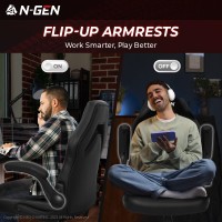 Ngen Video Gaming Computer Chair Ergonomic Office Chair Desk Chair With Lumbar Support Flip Up Arms Adjustable Height Swivel Pu