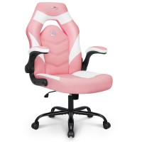 Ngen Video Gaming Computer Chair Ergonomic Office Chair Desk Chair With Lumbar Support Flip Up Arms Adjustable Height Swivel Pu