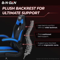 Ngen Video Gaming Computer Chair Ergonomic Office Chair Desk Chair With Lumbar Support Flip Up Arms Adjustable Height Swivel Pu