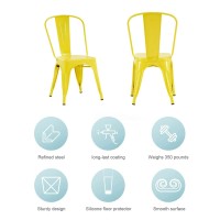 Nazhura Metal Dining Chair Farmhouse Tolix Style For Kitchen Dining Room Caf Restaurant Bistro Patio 18 Inch Stackable Wate