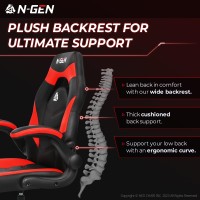 Ngen Video Gaming Computer Chair Ergonomic Office Chair Desk Chair With Lumbar Support Flip Up Arms Adjustable Height Swivel Pu