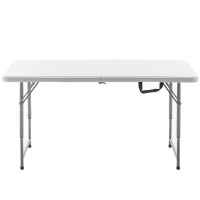 Btexpert Foldinhalf Folding Utility Table 4 Feet Lightweight Height Adjustable Portable Carrying Handle Indoor Outdoor Picnic