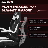 Ngen Video Gaming Computer Chair Ergonomic Office Chair Desk Chair With Lumbar Support Flip Up Arms Adjustable Height Swivel Pu