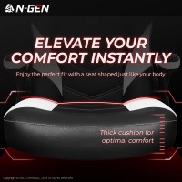 Ngen Video Gaming Computer Chair Ergonomic Office Chair Desk Chair With Lumbar Support Flip Up Arms Adjustable Height Swivel Pu