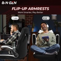 Ngen Video Gaming Computer Chair Ergonomic Office Chair Desk Chair With Lumbar Support Flip Up Arms Adjustable Height Swivel Pu