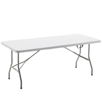 Btexpert Plastic Folding Table Foldinhalf 6 Ft 72X295 Heavy Duty Portable Handle Indoor Outdoor Picnic Camping Home Even